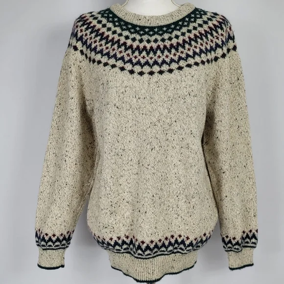 Vintage Northern Reflections Fair Isle Wool Sweater Large Nordic Knit Pullover - Picture 15 of 15